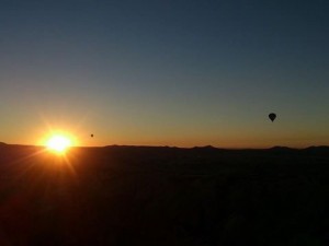 トルコ カッパドキアの夕日