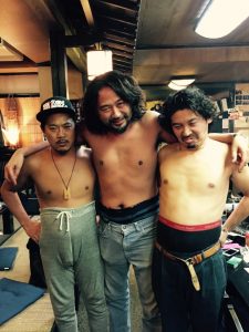 右から南柏ロゼの伊藤くん、印西マリーチの向後くん、僕