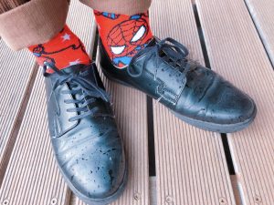 靴下もスパイダーマン。